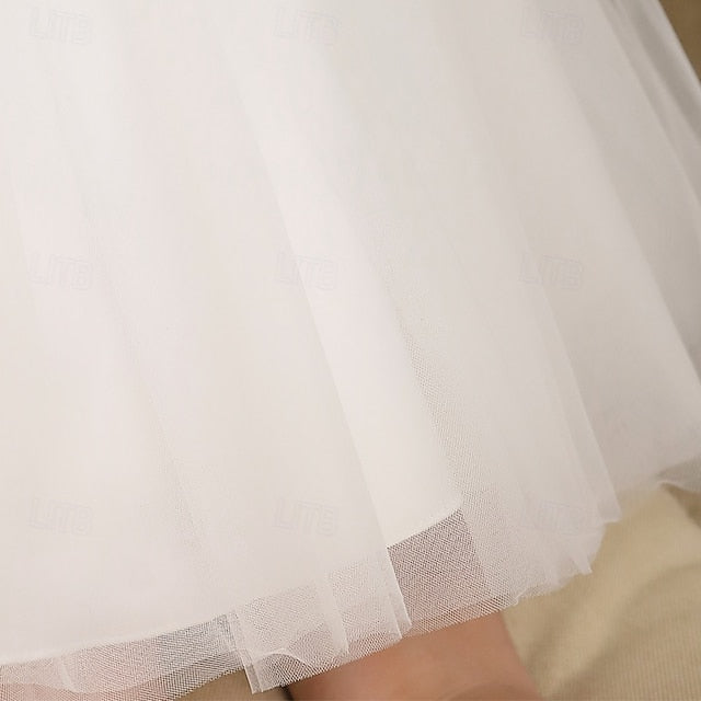 Wedding Dress Sleeveless Color Party Kids Girls' Solid