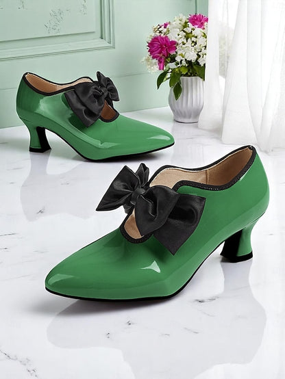 Shoes – Red Vintage 1920s Heel Women's Leather Patent Low