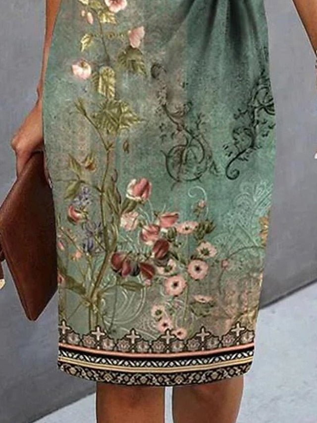 Women's Midi Dress Floral Dress Summer Dress Print Dress