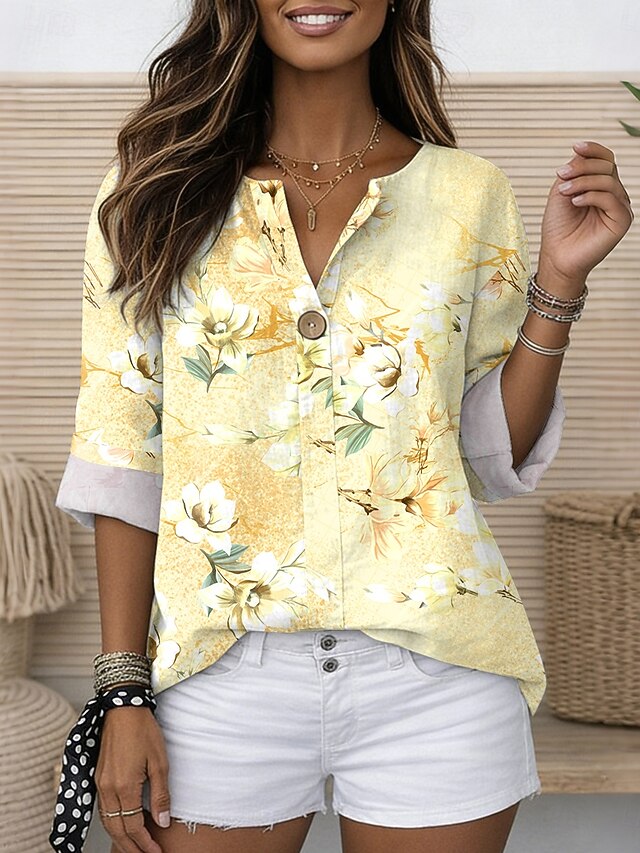 Women's Blouse Print Floral Graphic Vintage Stylish Modern