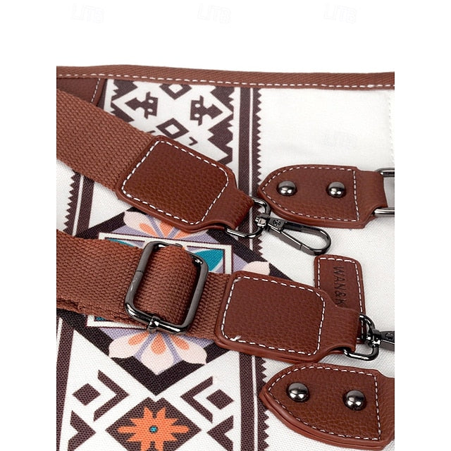 Women's Ethnic Set Faux Handbag and with Leather Canvas