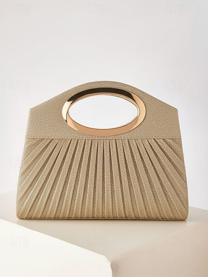 Handle Clutch Evening Women's Bag Glitter with Gold