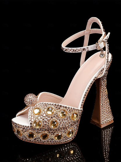 Women's Platform Crystal-Embellished with Sandals Glamorous