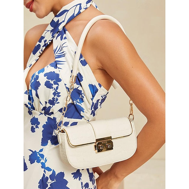 Women's Bag Baguette Shoulder Envelope Leather PU