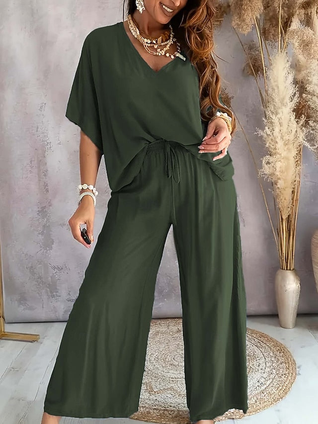 Women's Loungewear 2 Pieces Casual Comfort Pure Color