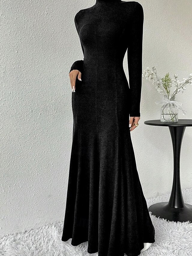 Women's Midi Dress Black Dress Casual Dress Elegant Fashion