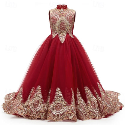 Dress Gown Kid's Formal Girl Flower Evening Girls'