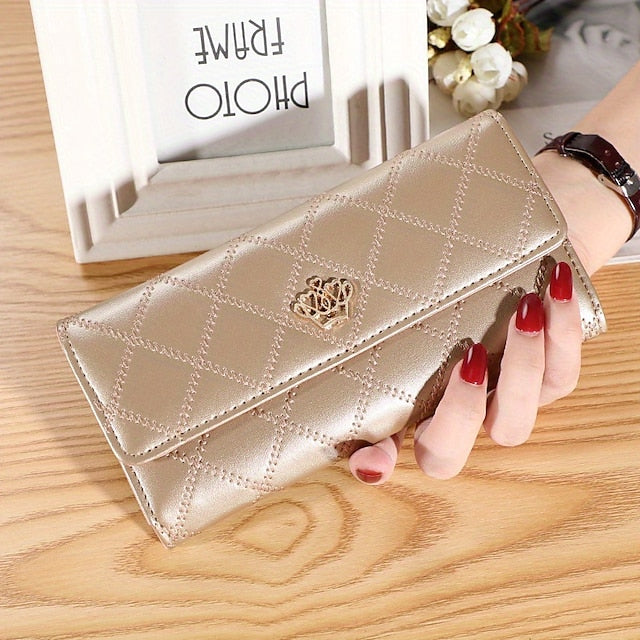 Gold Crown - Wallet Pink Emblem Women's with Quilted