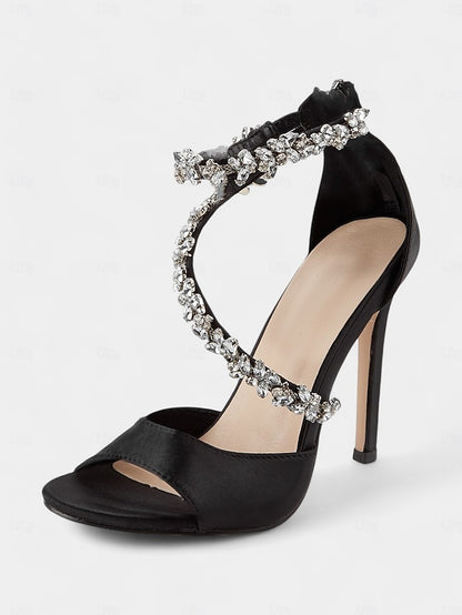 Rhinestone-Embellished Heels Stiletto Women's Elegant –