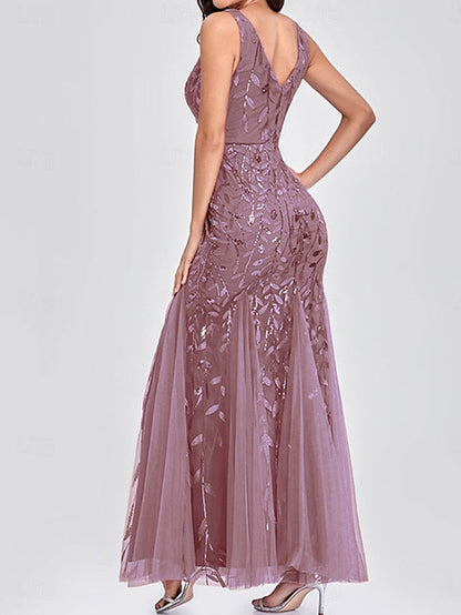 Bride Dress Neck the Floor Elegant Party V of Mother