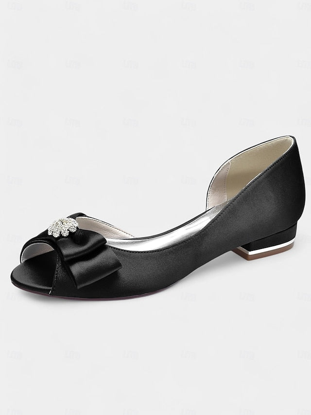 crafted satin in luxurious with a flats sparkling Elegant