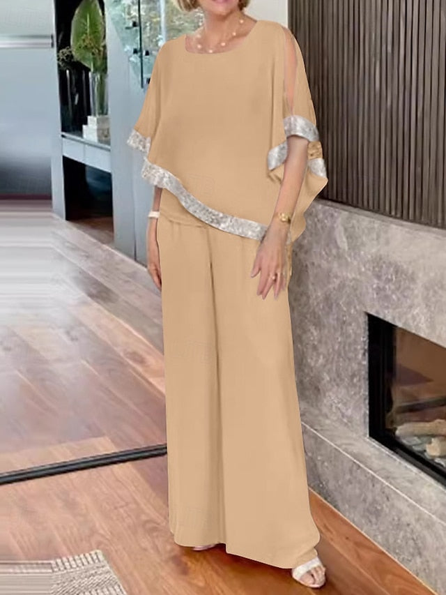 Jumpsuit Pantsuit Mother of Dress the Two Piece / Elegant Bride