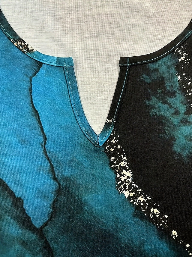 Women's T Shirt Print Graphic Abstract Marble Vintage