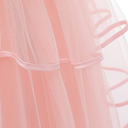 Party Solid Color Kids Dress Girls' Sleeveless