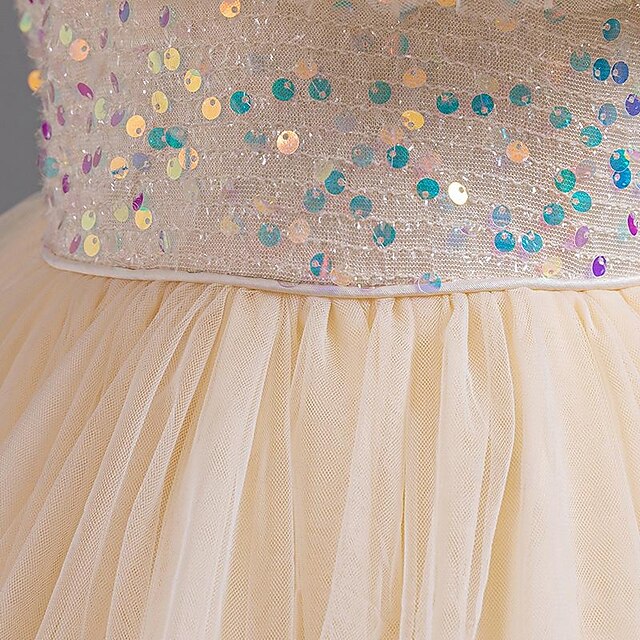 Sleeveless Flower Party Girls' Girl Sequin Kids Dress