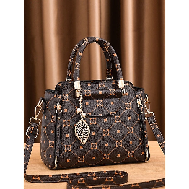 Women's Elegant Accents Leather Faux and Red Handbag with