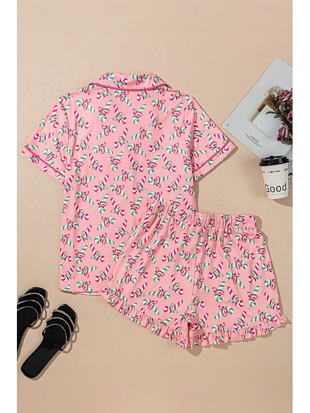 Santa Claus Sleepwear Pajamas Satin Pajama Women's Cosplay