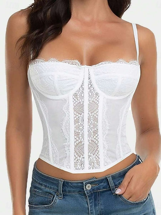 Sexy Plain Camisole Blouse Lace Top Tank Women's Stylish