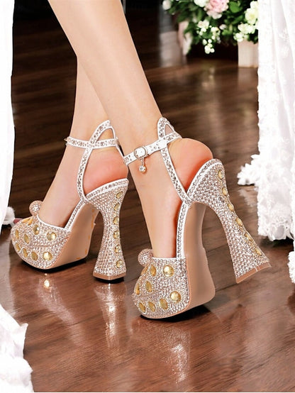 Women's Platform Crystal-Embellished with Sandals Glamorous