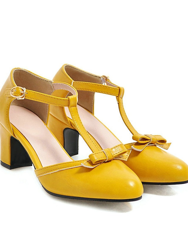 Roaring Vintage Heels Shoes T-strap 20s Retro heels Chunky 1950s