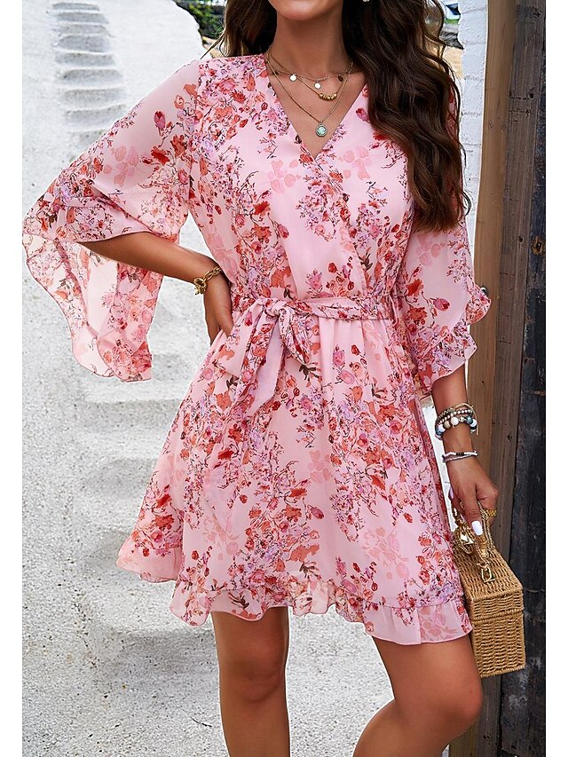Women's Casual Dress Sheath Dress Sundress Rose 3D Print