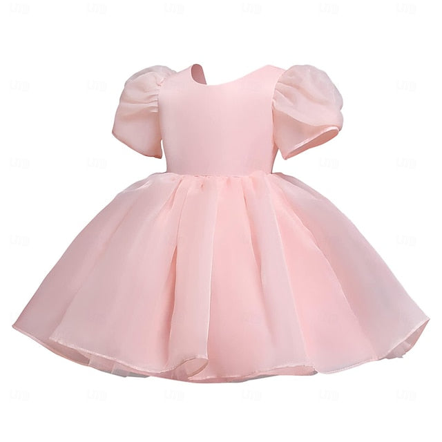 Dress Girl Color Solid Party Flower Girls' Kids