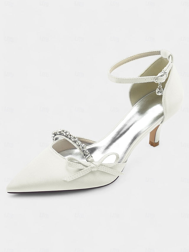 Wedding Heel Shoes Women Kitten – for Elegant Pointed-Toe