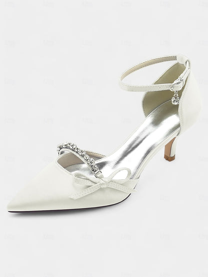 Wedding Heel Shoes Women Kitten – for Elegant Pointed-Toe