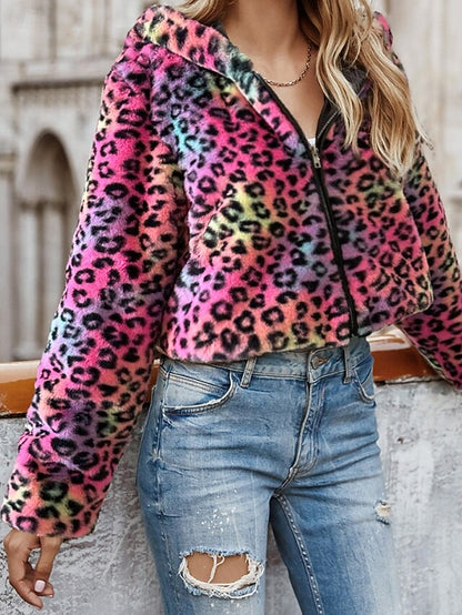 Faux Comfortable Fur Coat Jacket Hoodie Women's Warm