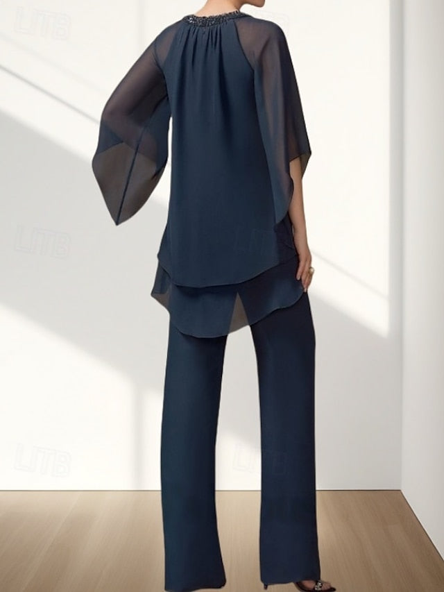 Two of Bride Dress Guest the Pantsuit Wedding Mother Piece