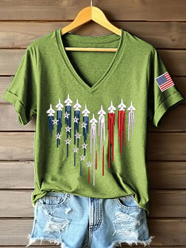 American Independence Day Women's T Shirt Print Graphic
