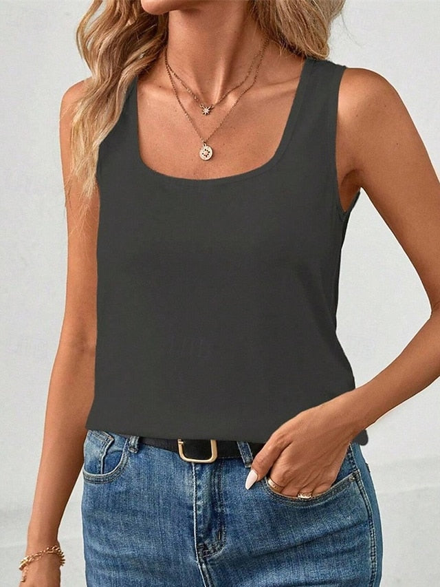 Women's Tank Top Tee Top Plain Fashion Modern Sleeveless