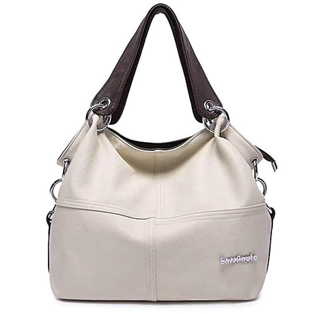 Casual Handbag with Canvas Leather Straps – Women's