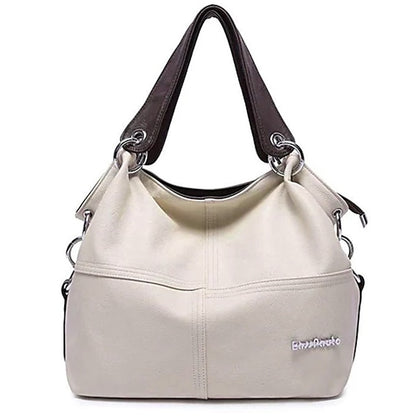 Casual Handbag with Canvas Leather Straps – Women's