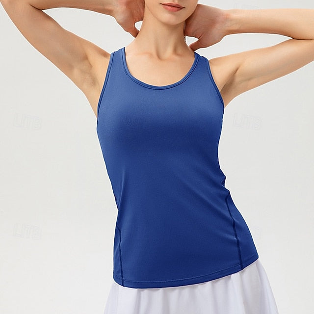 Women's Tank Top Strap Tank Yoga Top Crew Neck Quick Dry