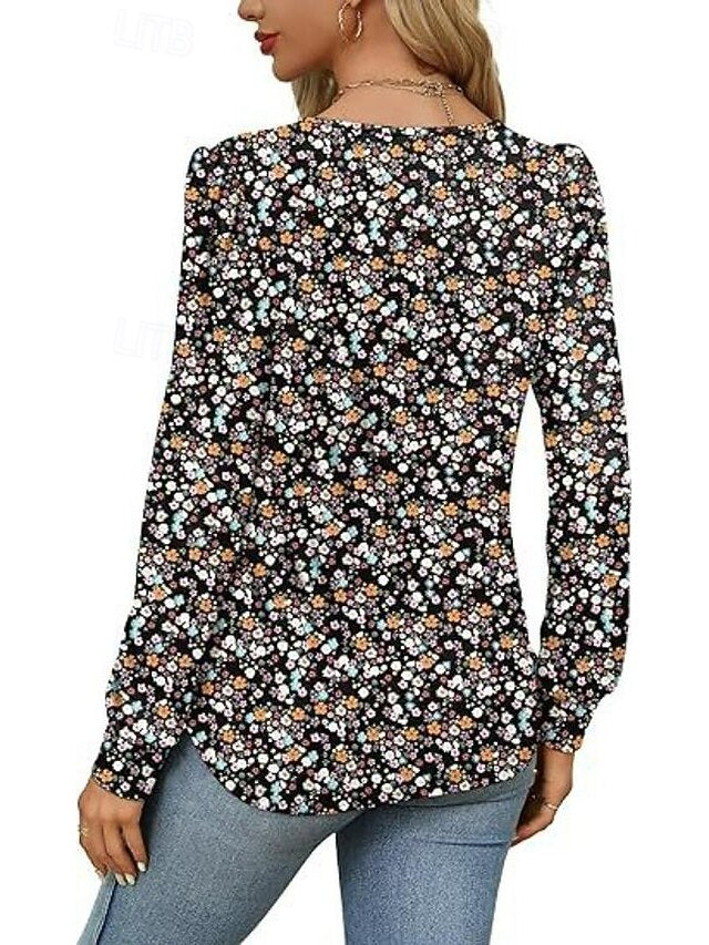 Women's Shirt Blouse Ruched Solid Color Basic Casual Long