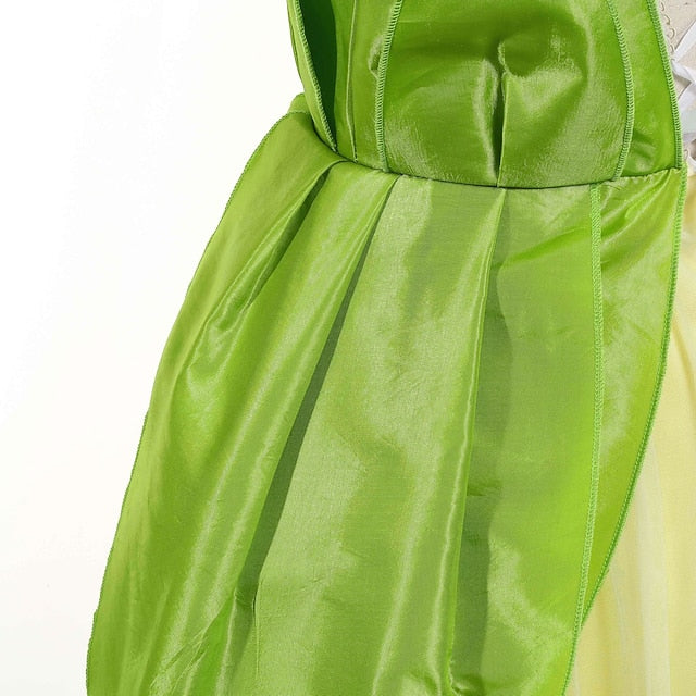 Bell Princess Fairytale Tiana Theme Dress Girl Tinker Flower