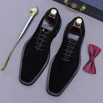Suede Genuine - Men's Oxford Cowhide Leather Shoes