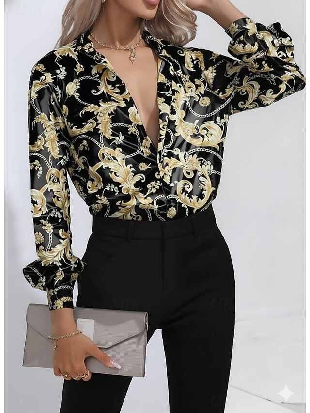 Women's Shirt Floral Graphic Geometric Vintage Stylish