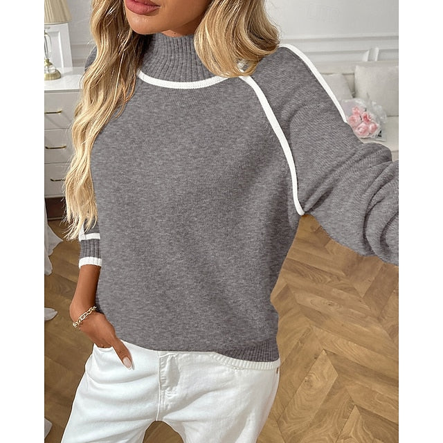 Women's Casual Tops Pullover Sweater Long Sleeve Top