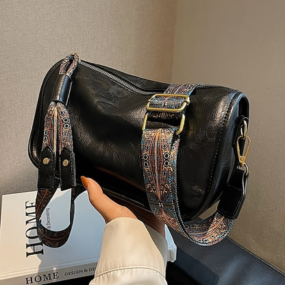 with Vintage Leather Bohemian Strap Handbag – PU Women's