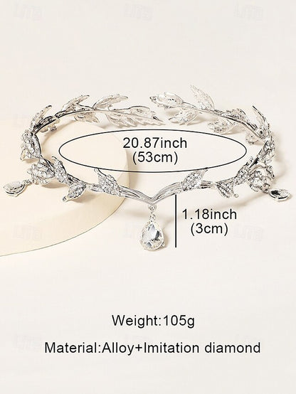 Gold Gemstone with Headpiece Leaf Vintage Blue – Drops