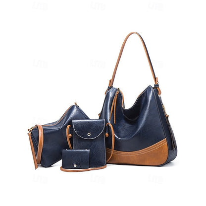 Faux Bag Women's Set Handbag 4-Piece – Leather Shoulder