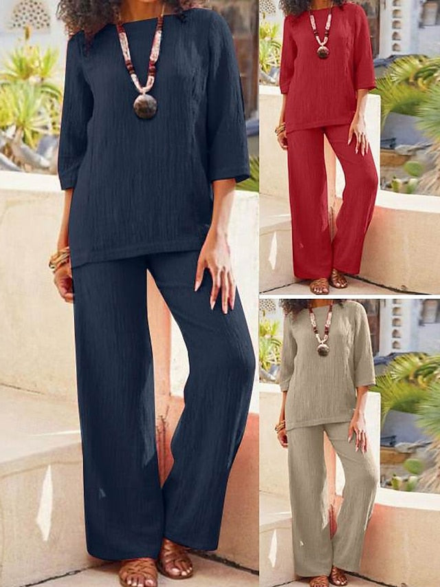 Women's Two Piece Sets Pants Sets Bolero Top Half Sleeve