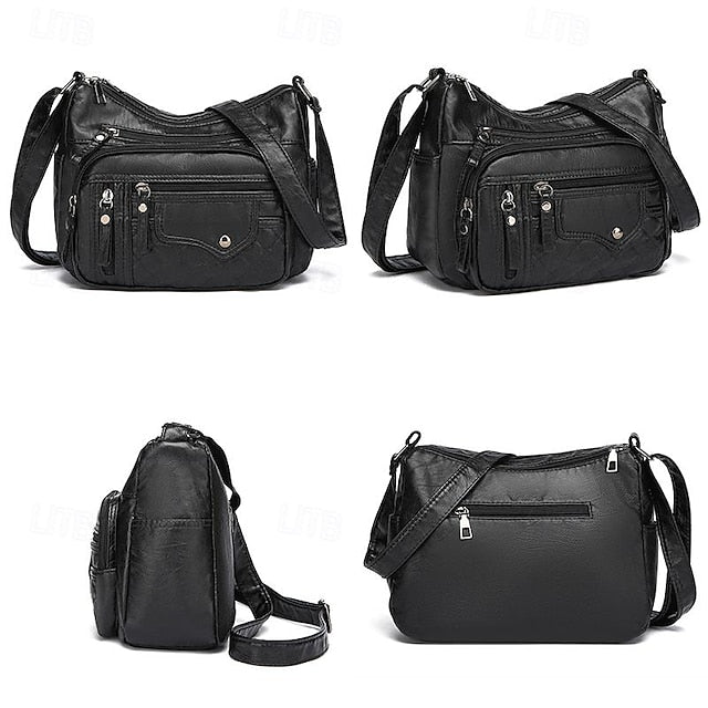 Leather Multiple Women's with Bag Quilted Crossbody Faux