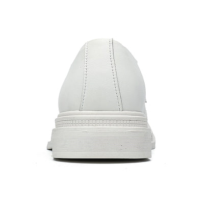 Men's Oxford Perforated with Shoes Leather Faux White