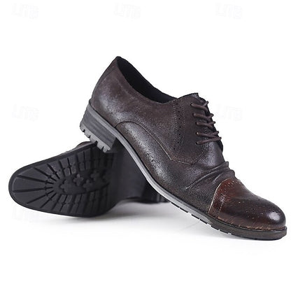Vintage Shoes Genuine Brogue Oxford Leather Men's