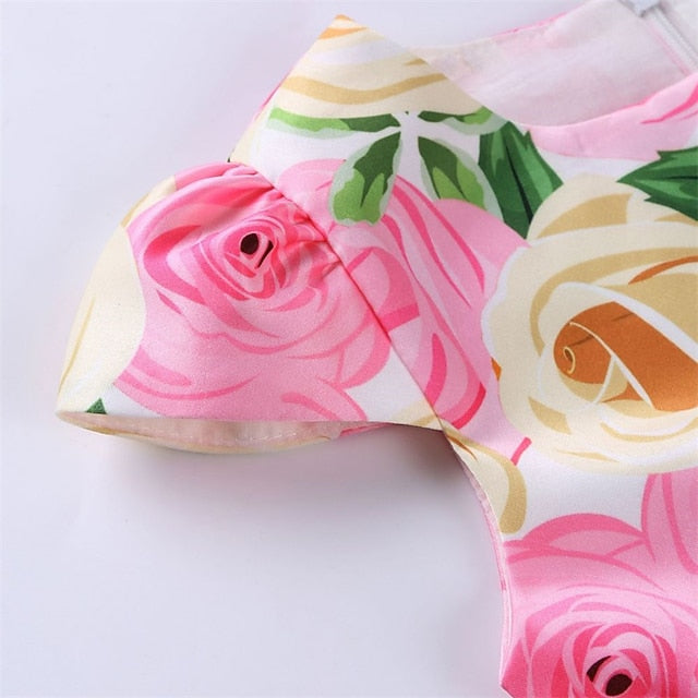 Dress Short Sleeve Flower Kids Girls' Party Floral