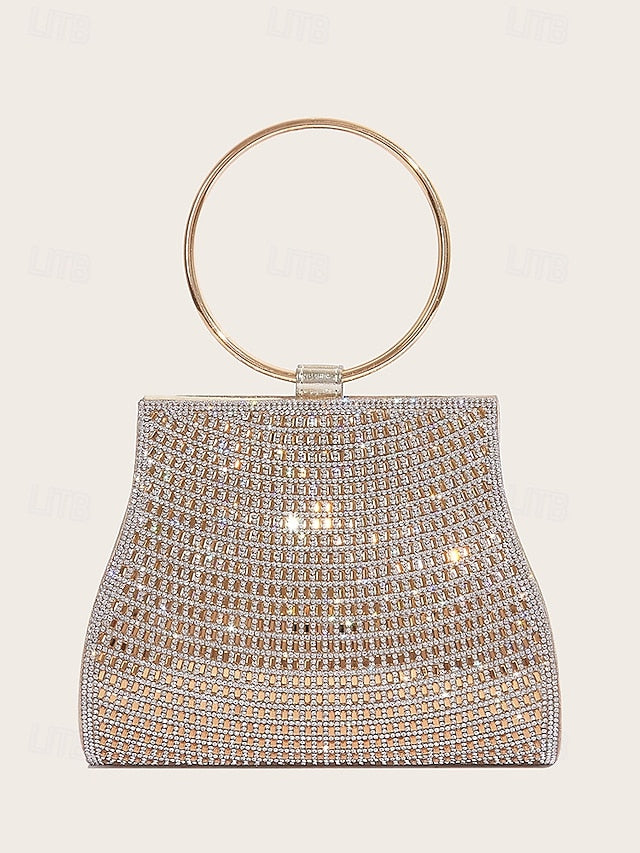 Handle Evening with Ring – Gold Crystal Elegant Clutch