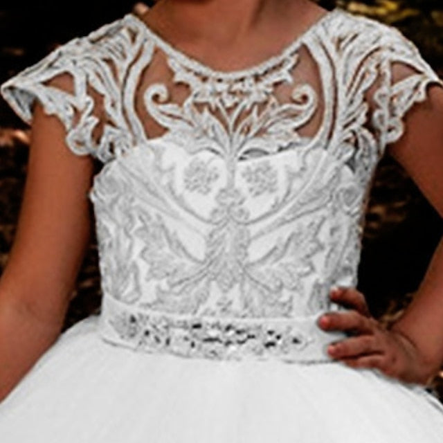 Solid Girl Dress Kids Flower Colored Girls' Floral